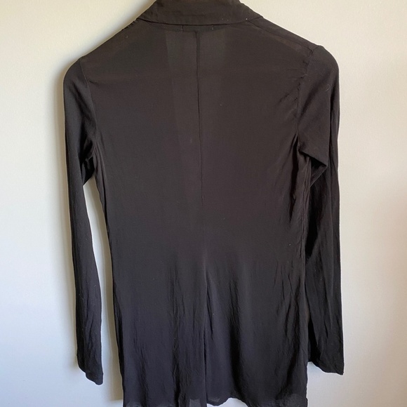 James Perse Revolve Women's Black‎ Single Button Long Sleeve Over Blouse Small - Picture 4 of 11